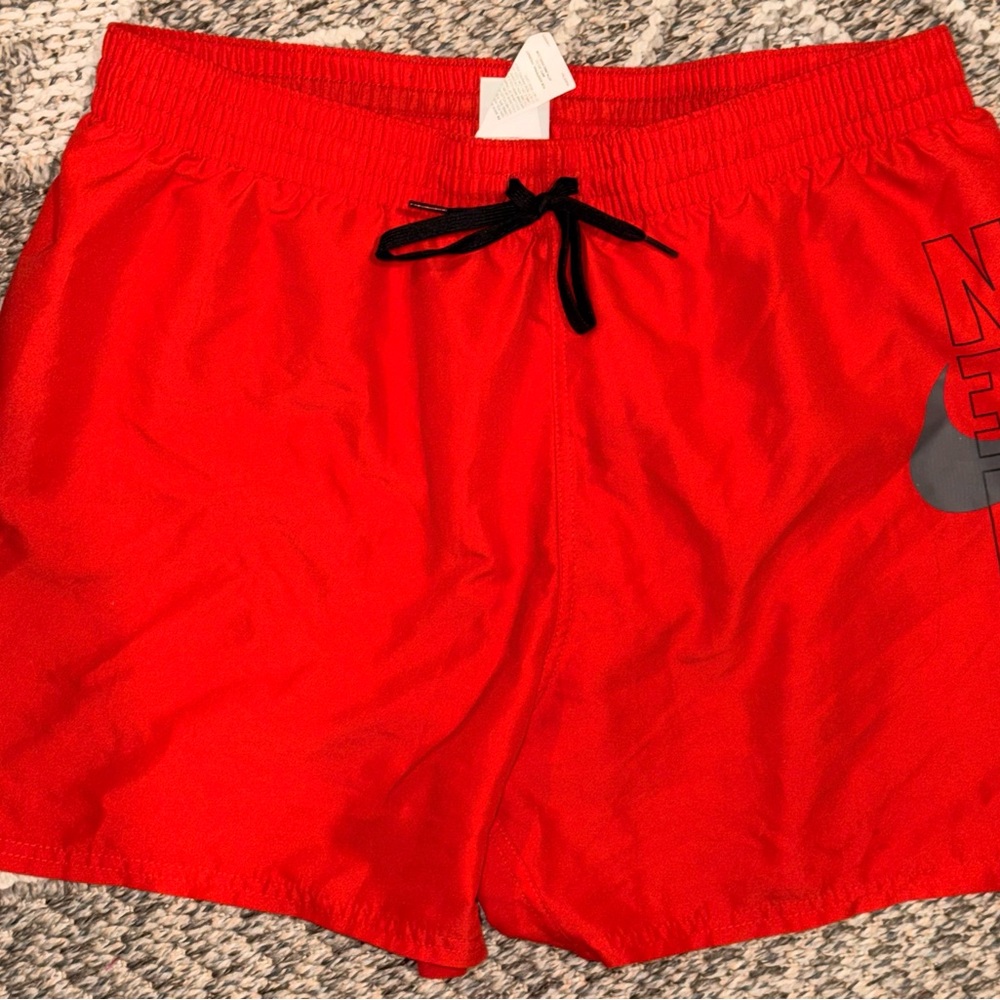 Nike Men's Red Athletic Shorts with mesh inside